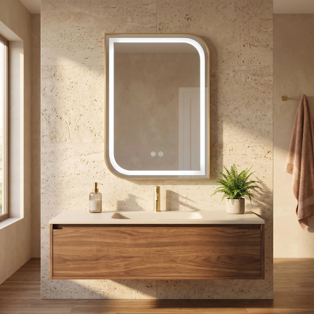 Огледало LED ZONE 80X60 GOLD BRUSH