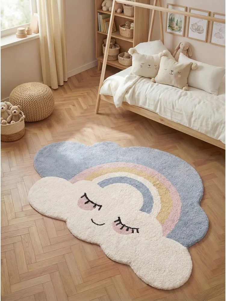 Кремав памучен детски килим подходящ за пране/ръчно изработен 140x200 cm Snuggle Nappi – Hanse Home