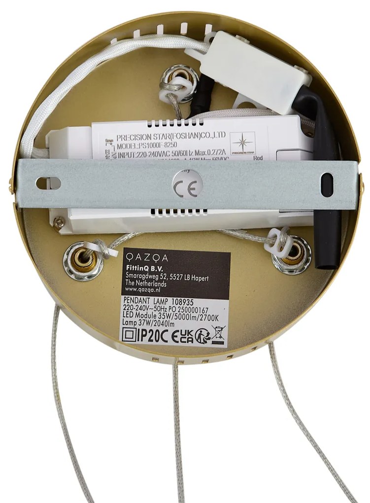 Дизайнерска висяща лампа златиста кръгла с 3-степенно димиране - Krisscross