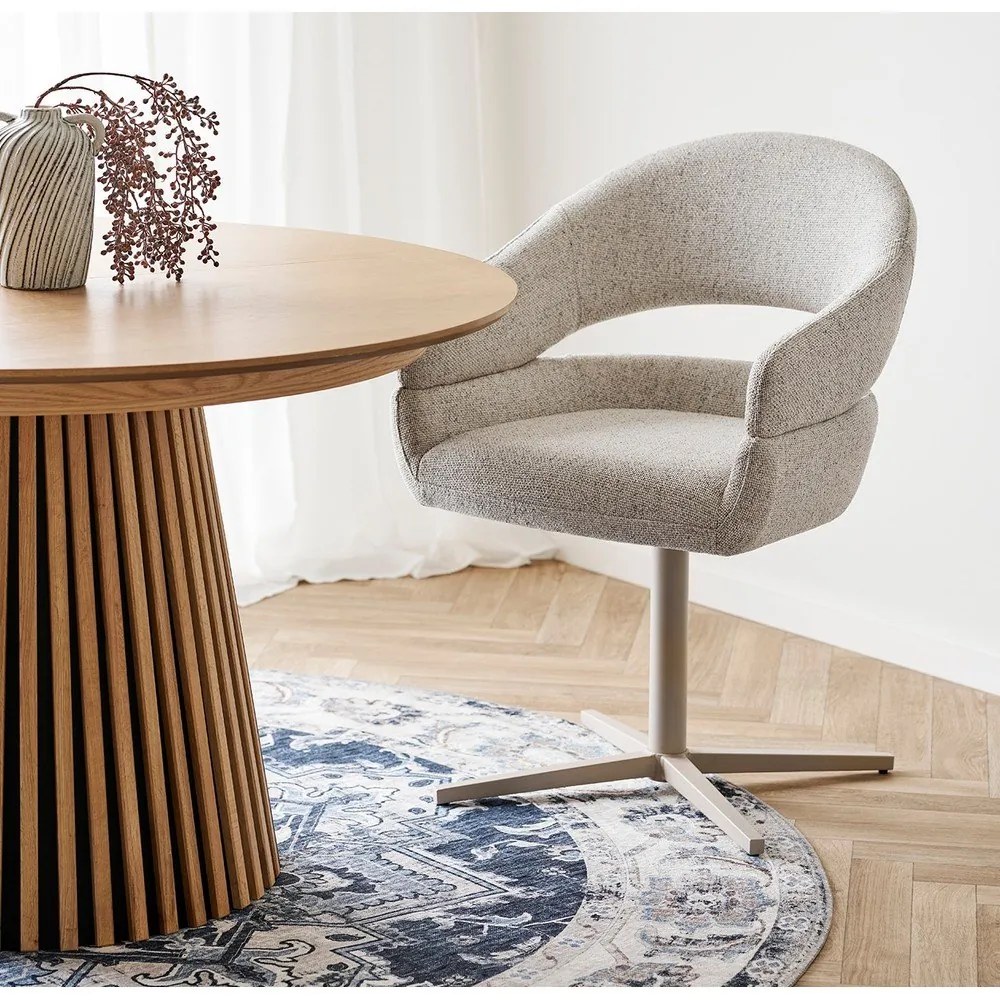 Кремави тапицирани трапезни столове в комплект с подлакътници 2 бр. Dover – House Nordic