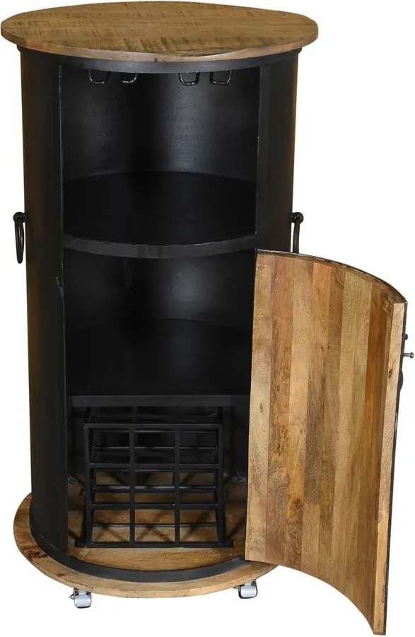 Черен метален шкаф за вино за 9 броя бутилки, 60x115 cm Luni – Interia Home &amp; Living