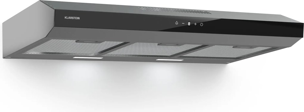 Klarstein Contempo Neo, аспиратор, под шкаф, рециркулация, 175 м³/ч, SenseControl, интегрирано сензорно управление, неръждаема стомана / акрилно стъкло