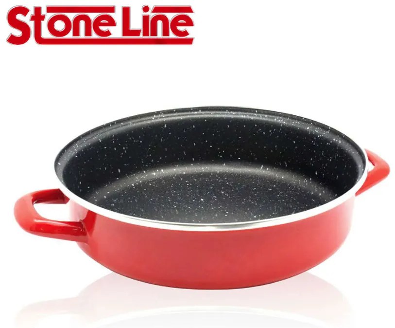 Тенджера и тава 2в1 ZEPHYR Stone Line ZP 1222 DE30, 30 см, Каменно покритие, Индукция, Червена