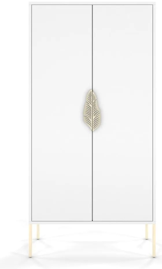 Бял гардероб 80x160 cm Merlin - Skandica