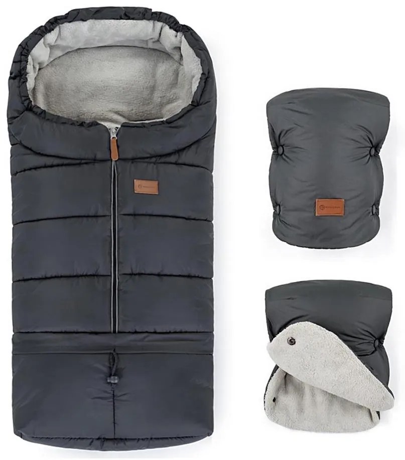 PETITE&MARS - Детски спален чувал 3в1 JIBOT + ръкавици JASIE сив