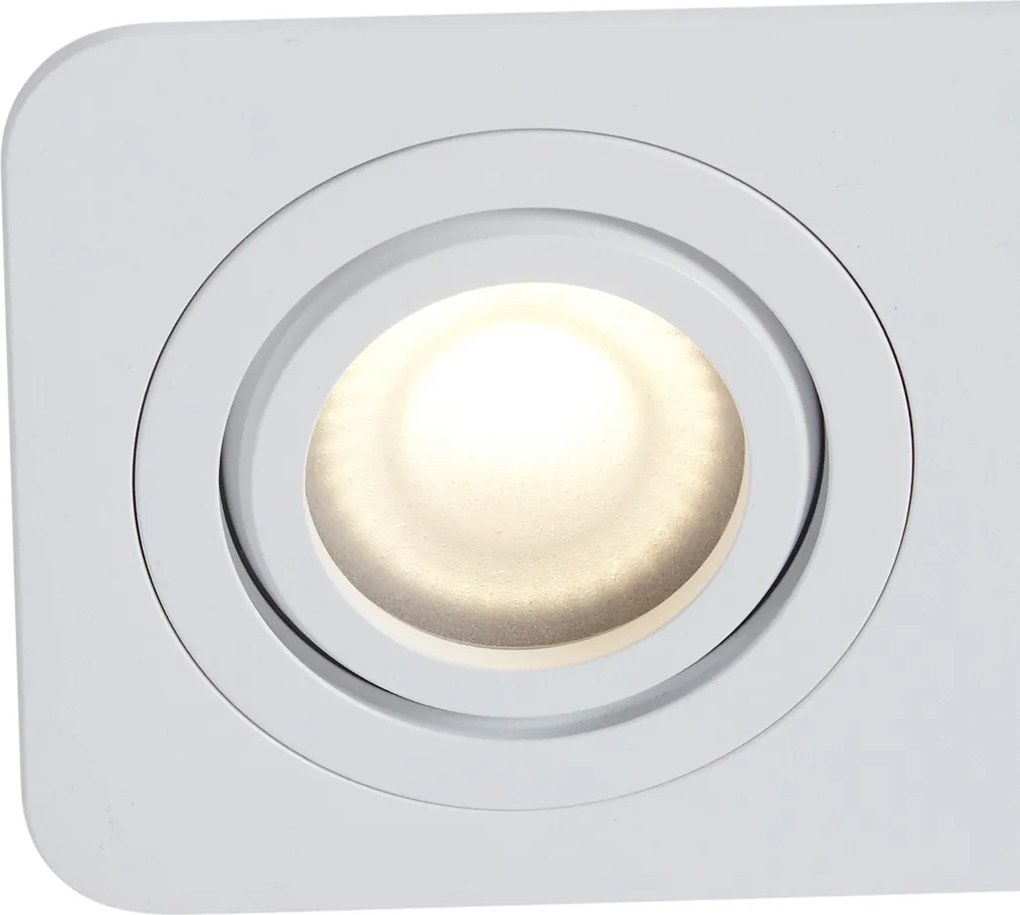 Заоблен вграден прожектор бял GU10 50mm въртящ се и накланящ се IP44 2-светлини - Alberto