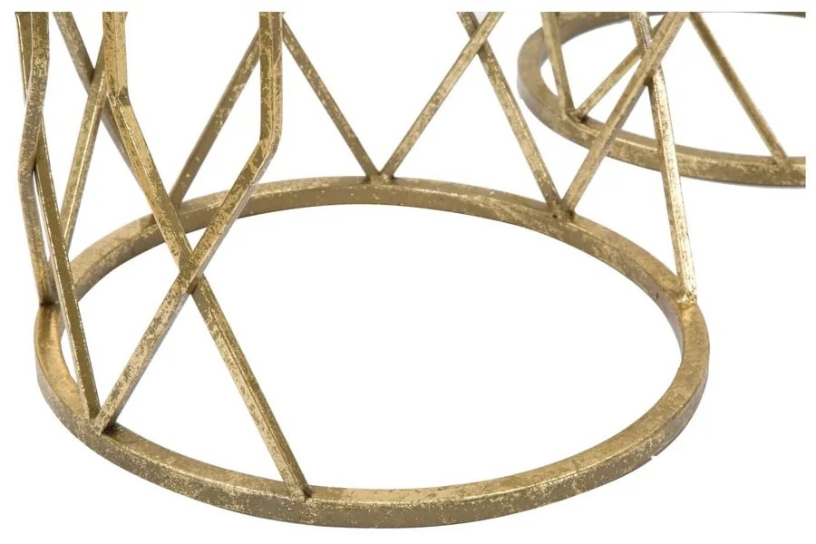 Кръгли странични маси със стъклен плот в комплект от 3 броя ø 32 cm Tunisi - Mauro Ferretti