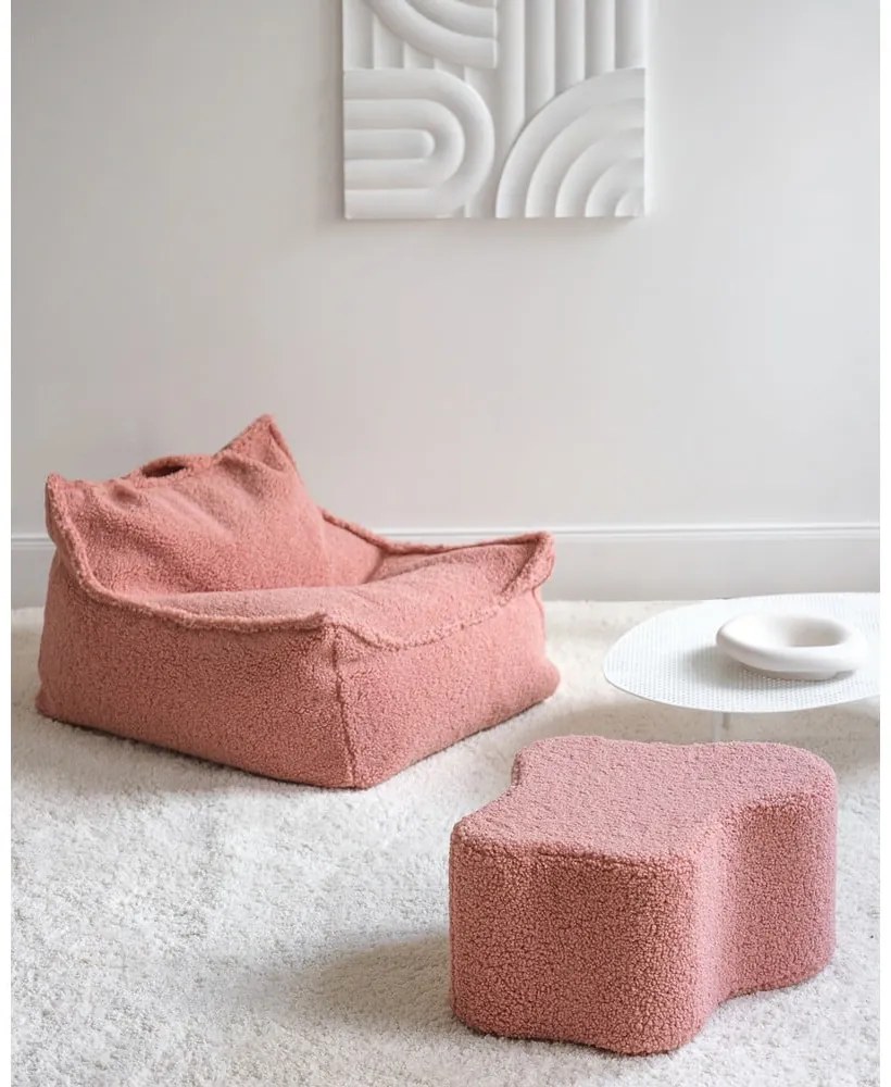 Розов детски пуф от букле Cloud – Wigiwama