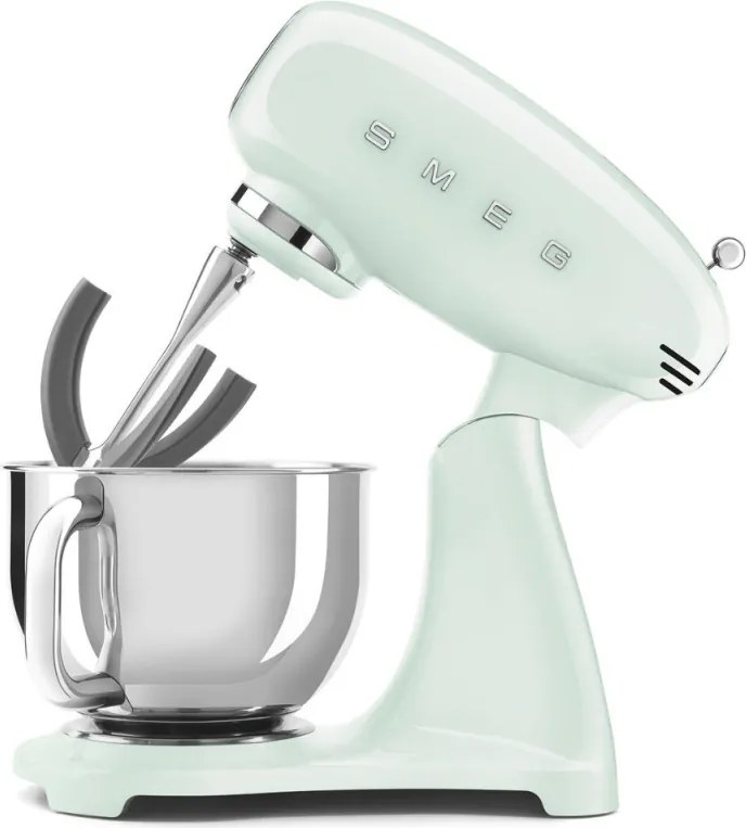 Планетарен миксер SMEG SMF03PGEU, 800 W, 4.8 л, 10 скорости, Функция за плавен старт, Крачета против хлъзгане, Пастелно зелен