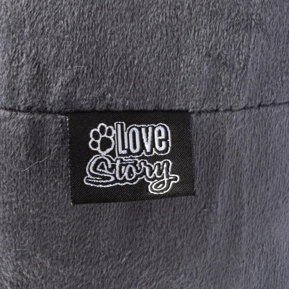 Тъмносиво легло за котка тип палатка 22x45 cm – Love Story