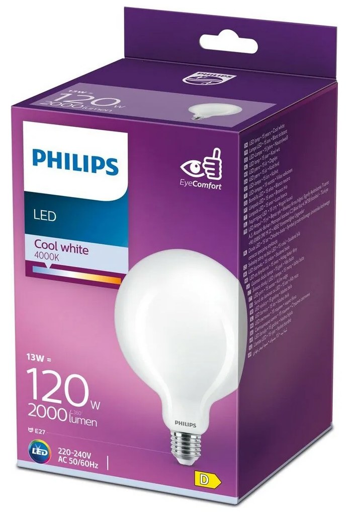 LED крушка Philips E27 13 W 2000 Lm (12,4 x 17,7 cm) (4000 K)