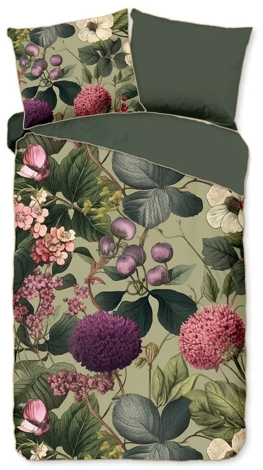 Единично удължено спално бельо от памучен сатен в цвят каки 140x220 cm Onaz – Descanso