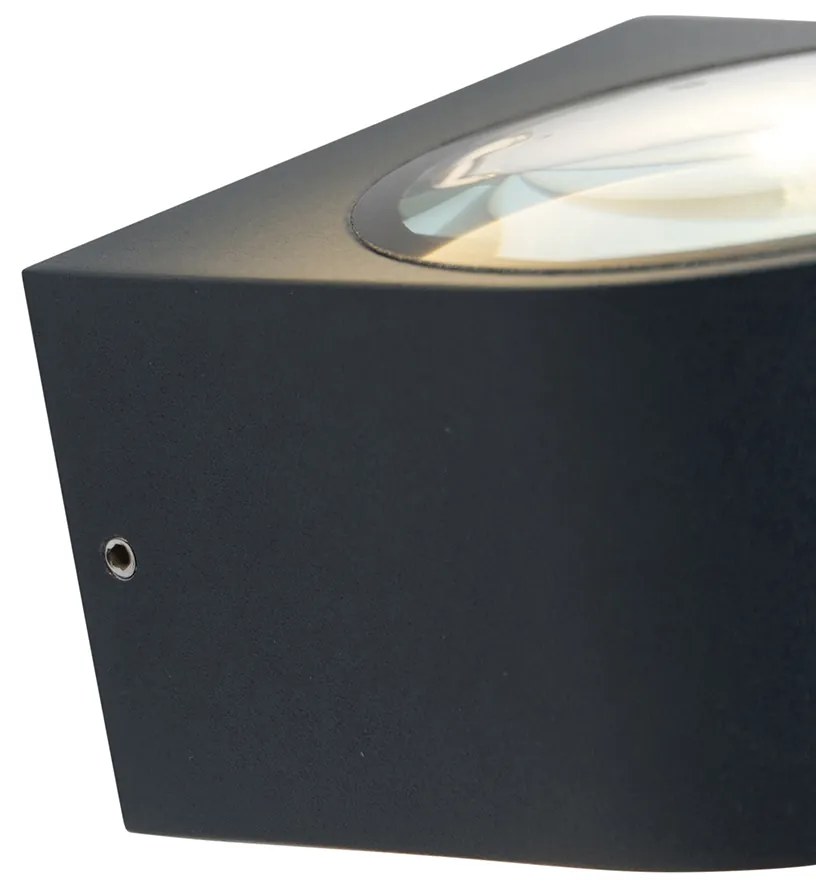 Модерна външна стенна лампа черна с LED 2-светлини IP54 - Карла