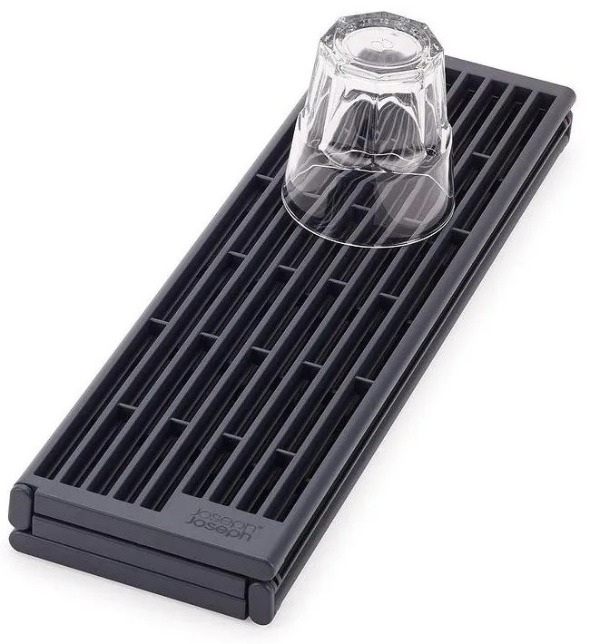 Сива регулируема пластмасова решетка за оттичане за мивка 43x13 cm Platform – Joseph Joseph