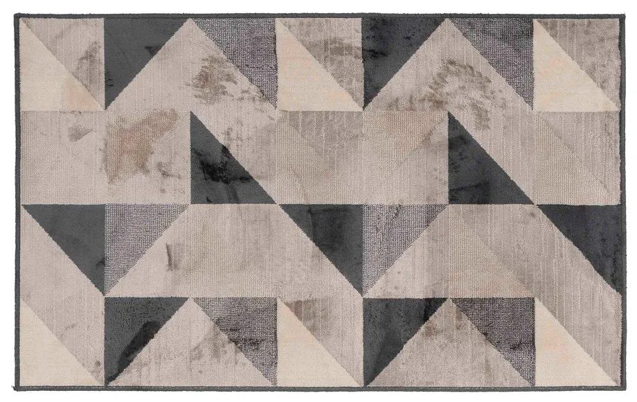 Сивo-бежов килим със смес от памук 68x110 cm Graphic – douceur d'intérieur