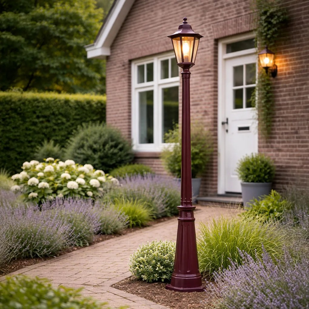 Класически външен фенер тъмночервен 213 см IP44 - Havana