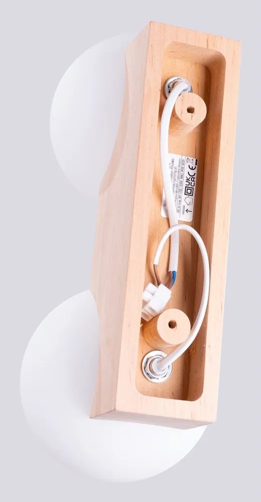 Бяло/естественo осветително тяло за таван със стъклен абажур ø 12 cm Solum – Sollux