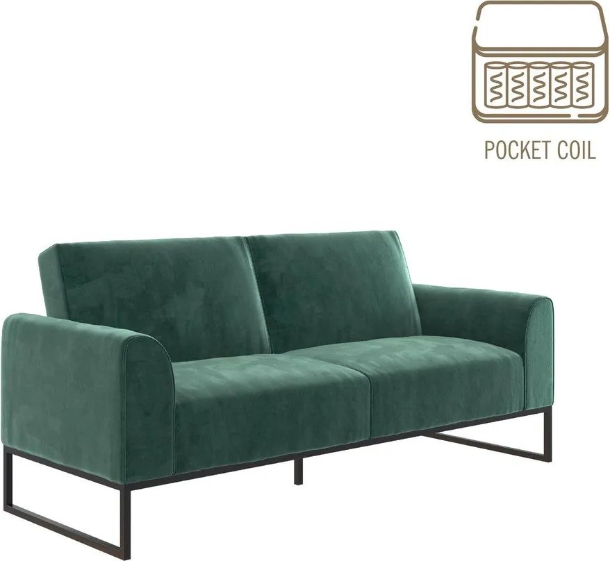 Зелен разтегателен диван 217,2 cm Adley - CosmoLiving by Cosmopolitan