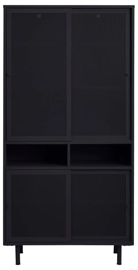 Черно метално шкафче с плъзгащи се врати 90x180x40 cm Veep – Unique Furniture