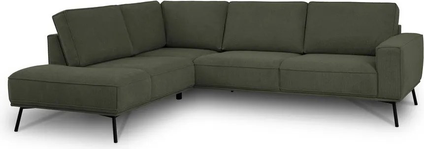 Тъмнозелен шенилов ъглов диван (ляв ъгъл/L форма) Amsterdam – Scandic