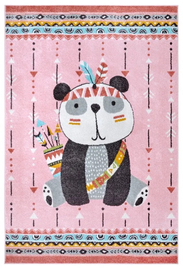 Розов детски килим 160x235 cm Panda - Hanse Home