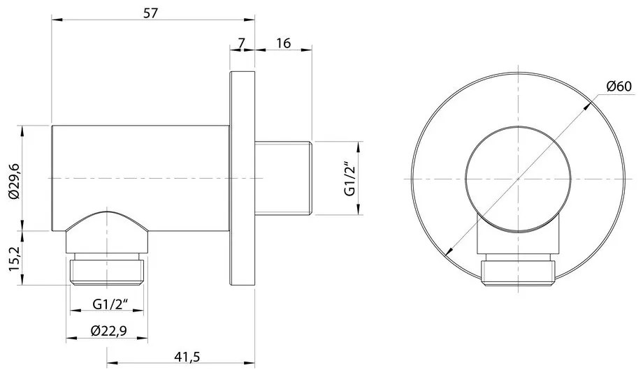 Месингова част за свързване към душ в златист цвят ø 6 cm – Sapho