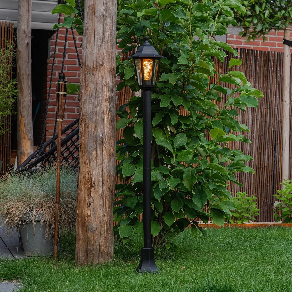 Класически фенер черен IP44 - New Haven