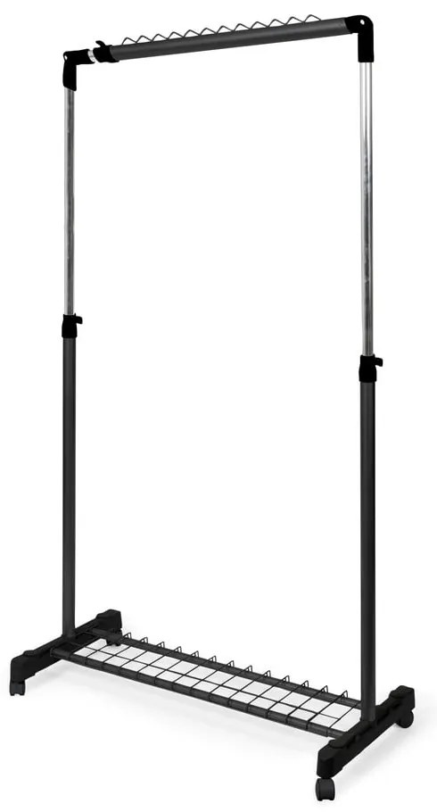 Черна метална телескопична/на колелца стойка за дрехи Under Stairs – Compactor