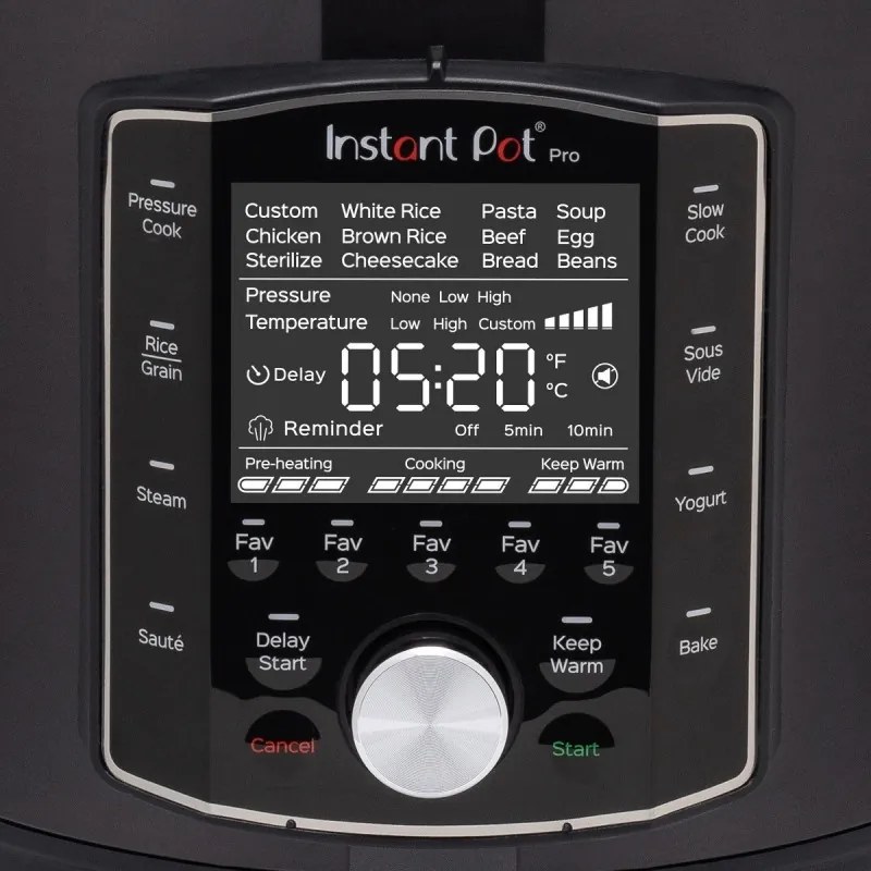 Разопакован: Мултикукър Instant Pot PRO 6 112016701, 1200W, 5.7 л, 28 програми, 11 Системи за безопасност, Черен