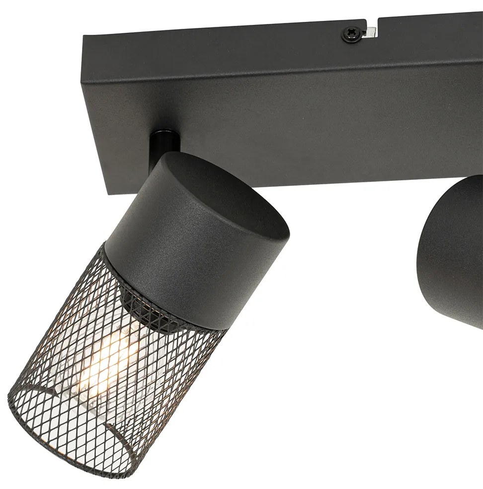 Индустриален прожектор черен 2-светлина регулируем - Jim