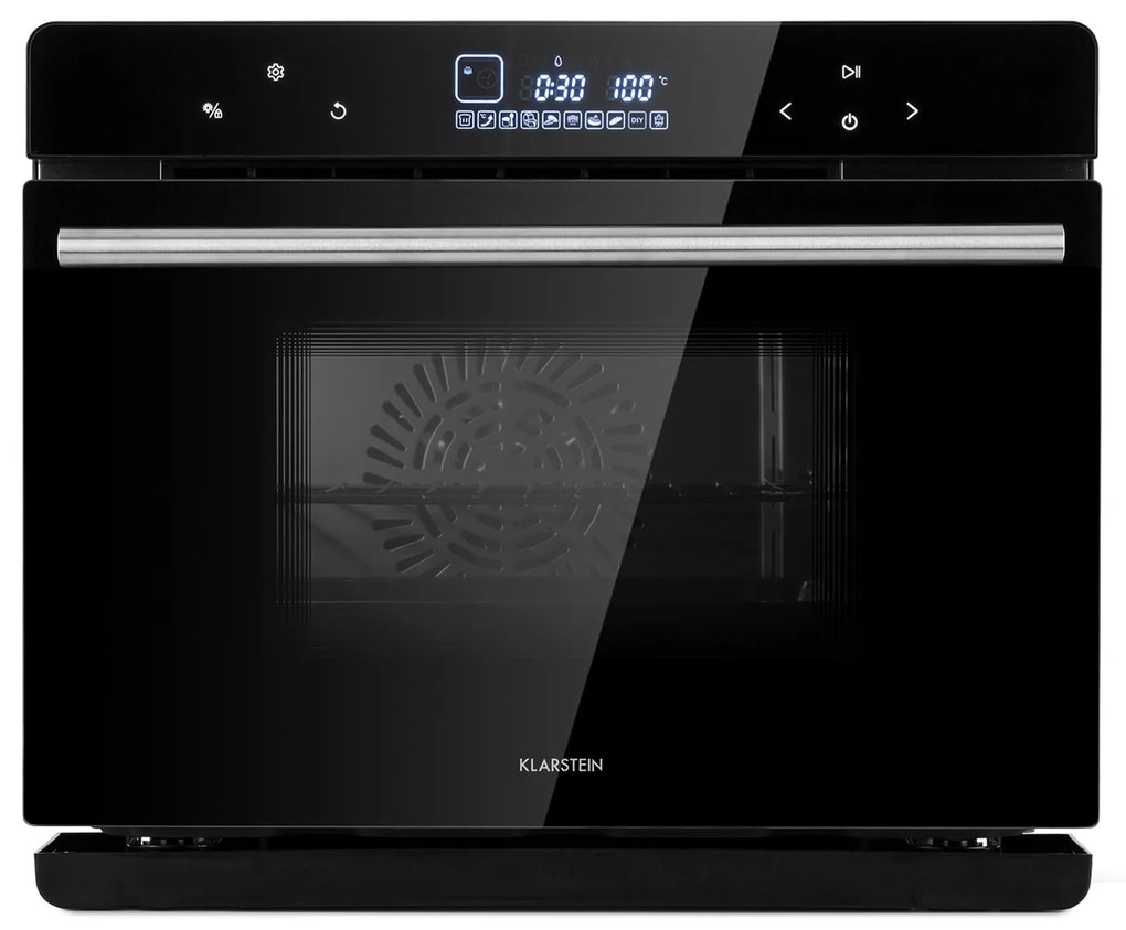 Klarstein MasterFresh, фурна на пара, 230 °C, 24 l, сензорен контролен панел, черна