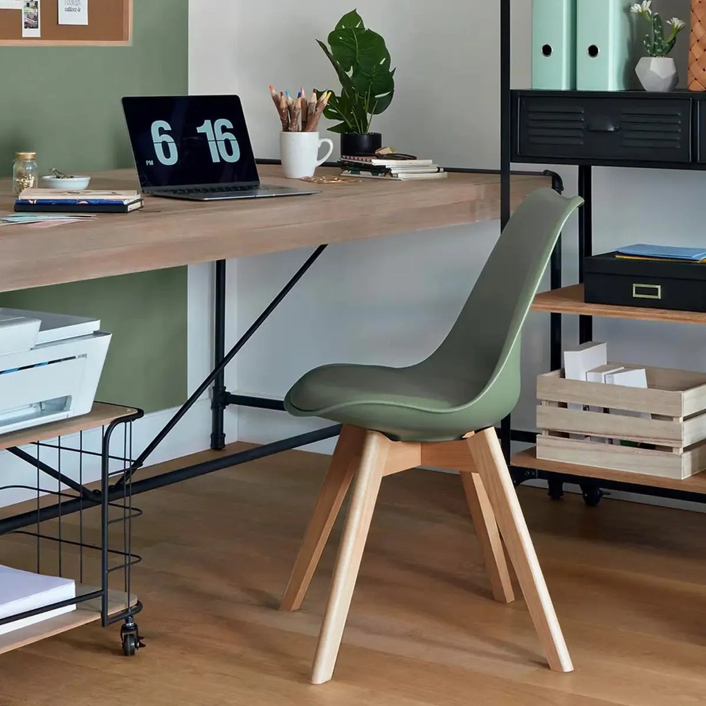 Трапезен стол atmosphera Baya, Полипропилен, Бук - Зелен