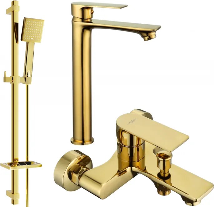 Mexen Royo DQ45 комплект за баня, златен - 72213DQ45-50