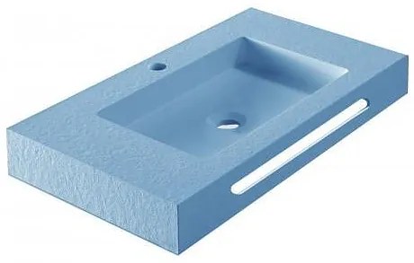 Мивка за баня " RESIN POLY MARBLE" ICC 8046BL, стенен монтаж, смола, син мат, 80x46см