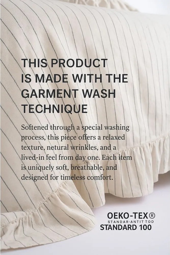 Бежово двойно удължено спално бельо от памук Renforcé 240x220 cm Amalia Striped – Mila Home Luxury