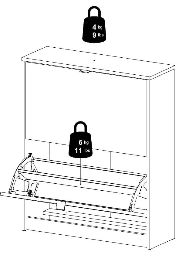 Сива накланяща се стойка за обувки Shoes – Tvilum