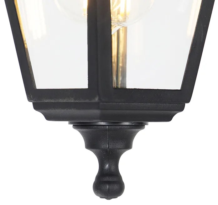 Класически външен висящ аплик черен IP44 - Capital