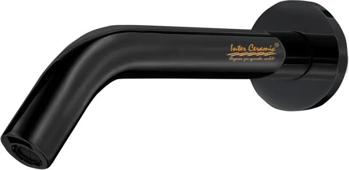 Стенен автоматичен кран за умивалник ICSA 202LT BLACK, черен мат, 22x2.8см