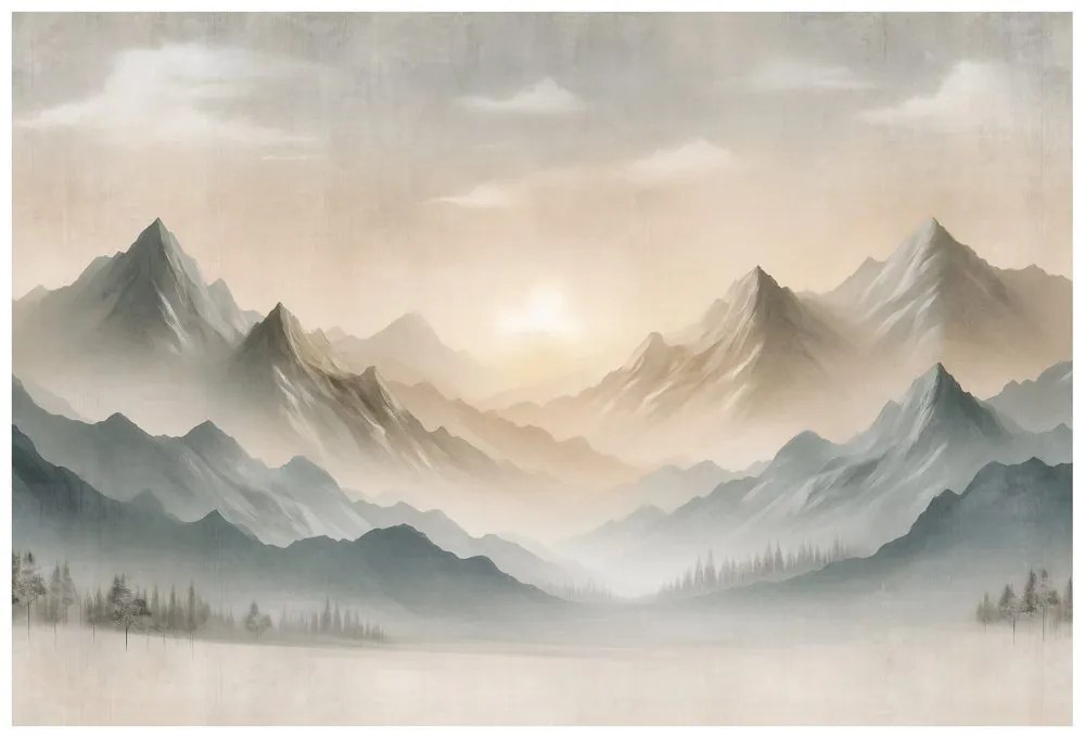 Тапет – Мъглива планинска панорама