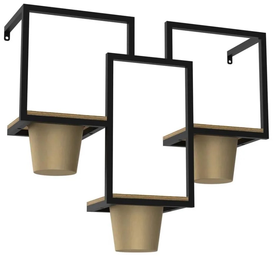 Стенна саксия 46x53 см златиста