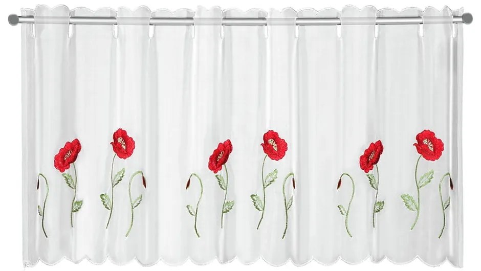 Бяла завеса 155x45 cm Poppies – Sehlbach