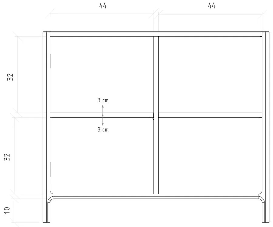 Шкафче от масивен дъб в естествен цвят 95x80 cm Twig – The Beds