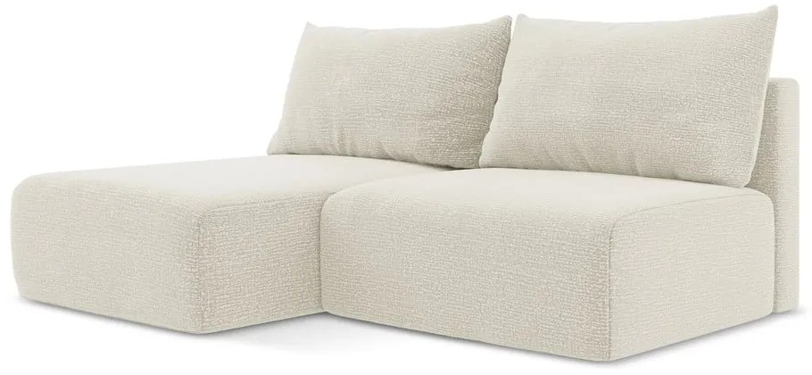 Кремав разтегателен ъглов диван с място за съхранение (ляв ъгъл) Kalena – Makamii