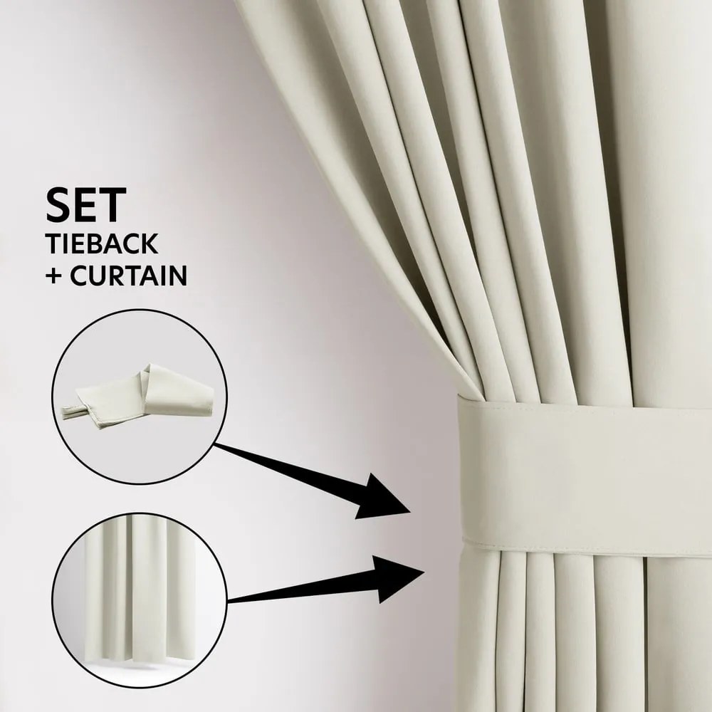 Кремаво затъмняващо перде 140x245 cm Eyelets – Restilo