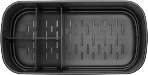 Кутия за аксесоари за баня Brabantia ReNew 1003493, Устойчива на корозия, Вътрешен разделител, Противоплъзгаща основа, Тъмносив