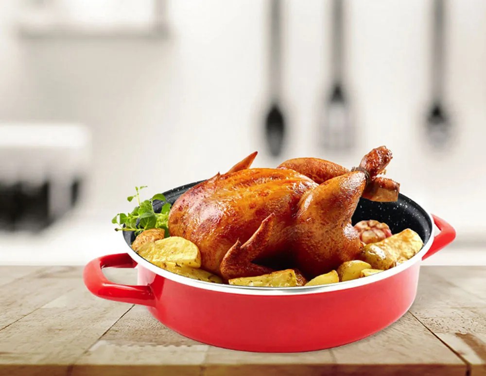 Тава и тенджера с капак 2в1 ZEPHYR ZP 1222, Каменно покритие, Индукция - 30 см