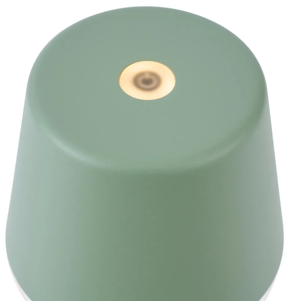 Настолна лампа зелена с LED IP65 акумулаторна със станция за зареждане - Bass