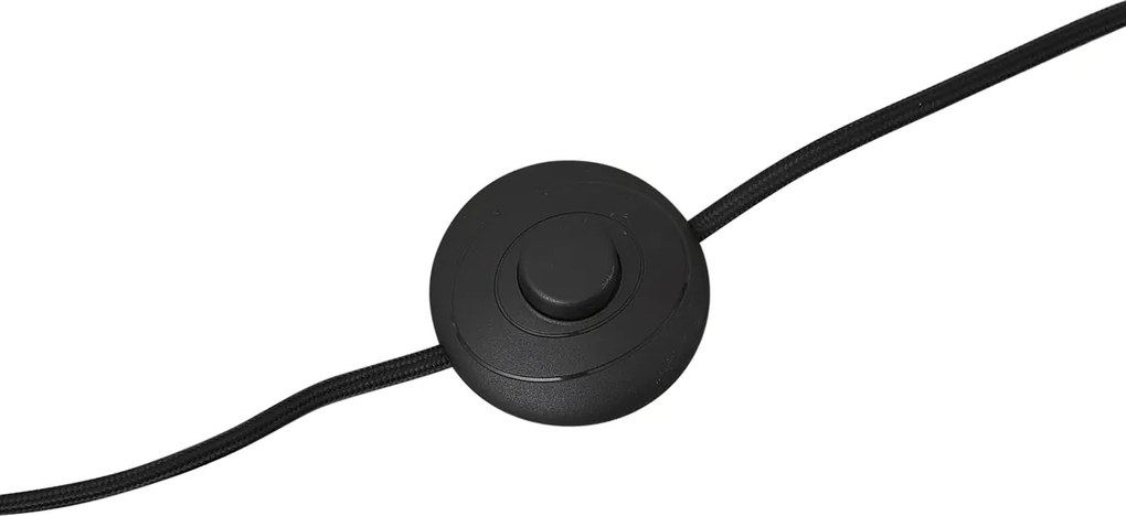 Подова лампа черна с кафяв абажур и бял интериор 45 см - Classico