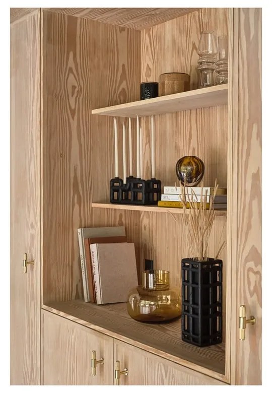 Черна ръчна изработка ваза от полирезин (височина 30 cm) Lyst – Villa Collection