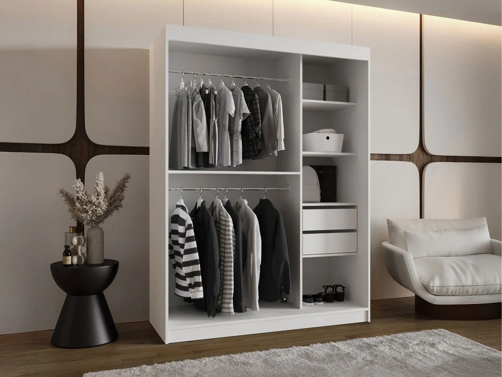 Гардероб Wika плъзгащ-Бяло-Дължина: 150 см